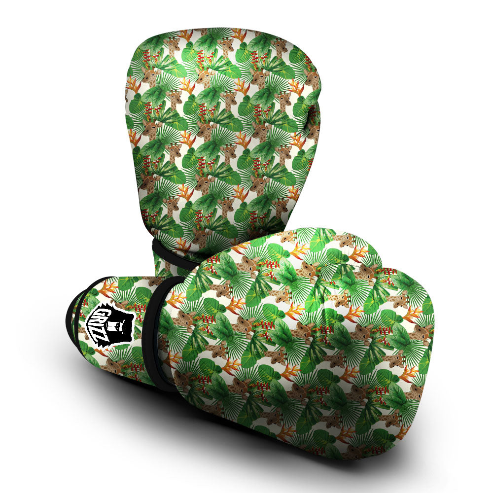 Giraffe Exotic Tropical Print Pattern Boxing Gloves-grizzshop