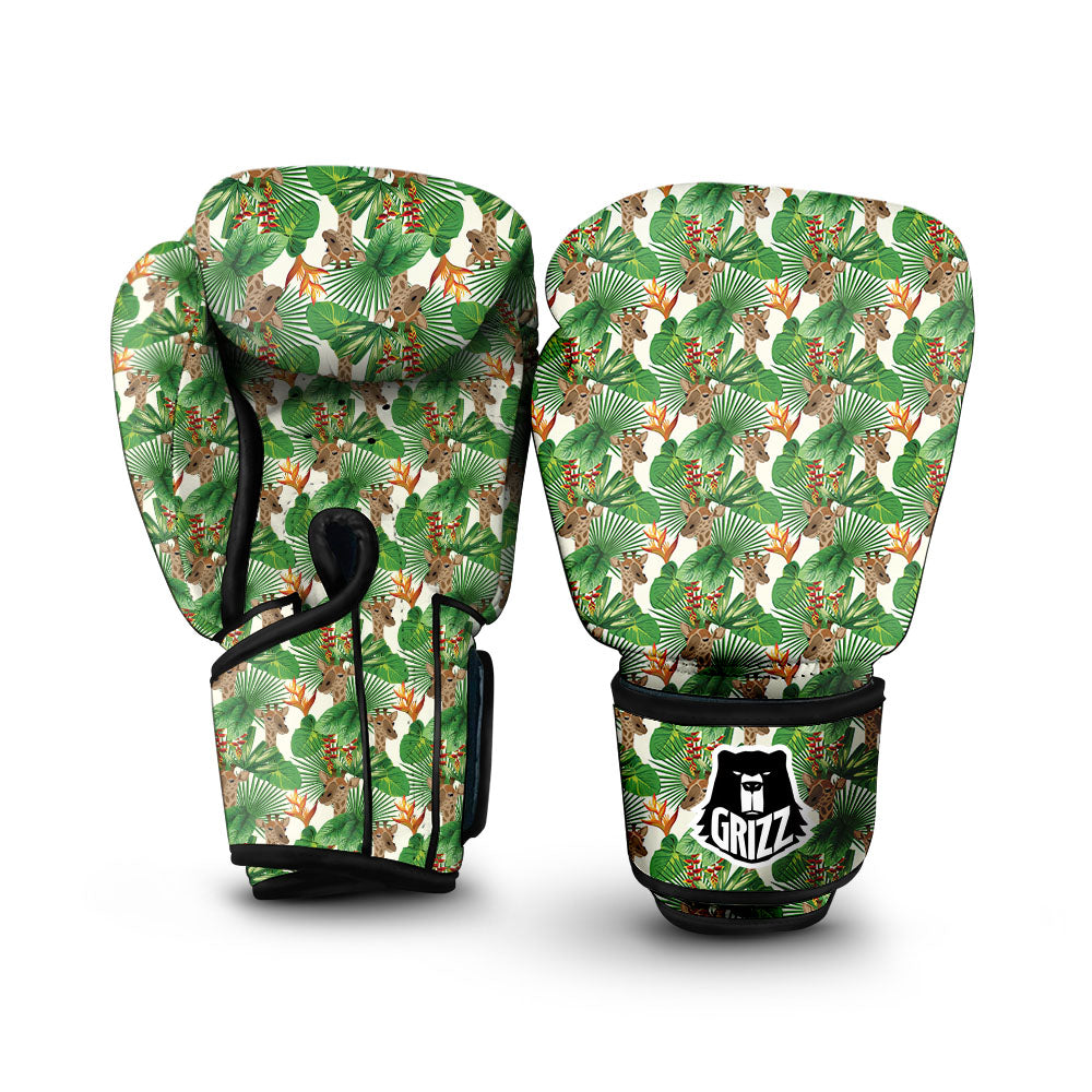 Giraffe Exotic Tropical Print Pattern Boxing Gloves-grizzshop