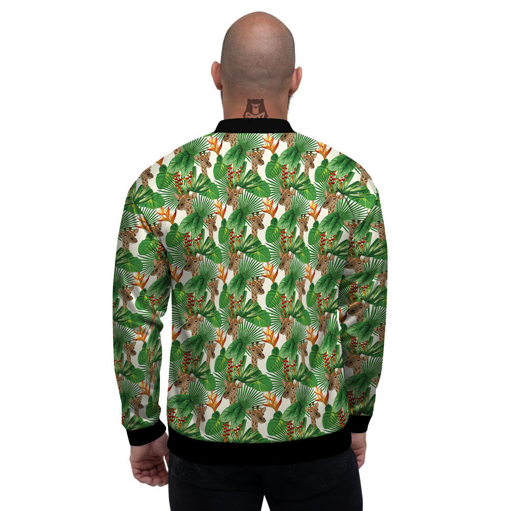 Giraffe Exotic Tropical Print Pattern Men's Bomber Jacket-grizzshop