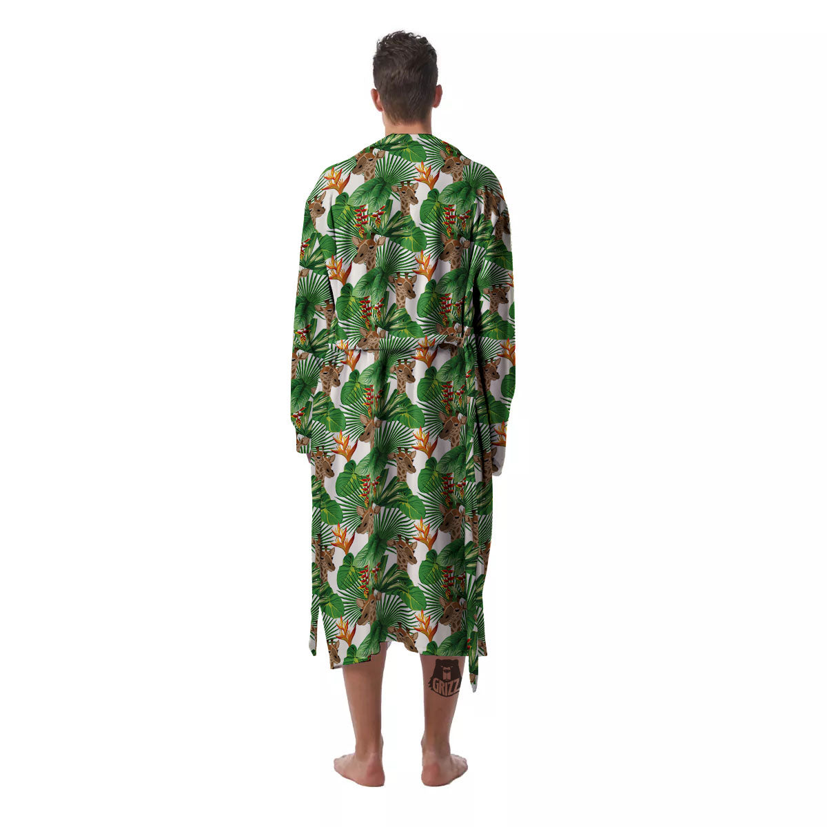 Giraffe Exotic Tropical Print Pattern Men's Robe-grizzshop