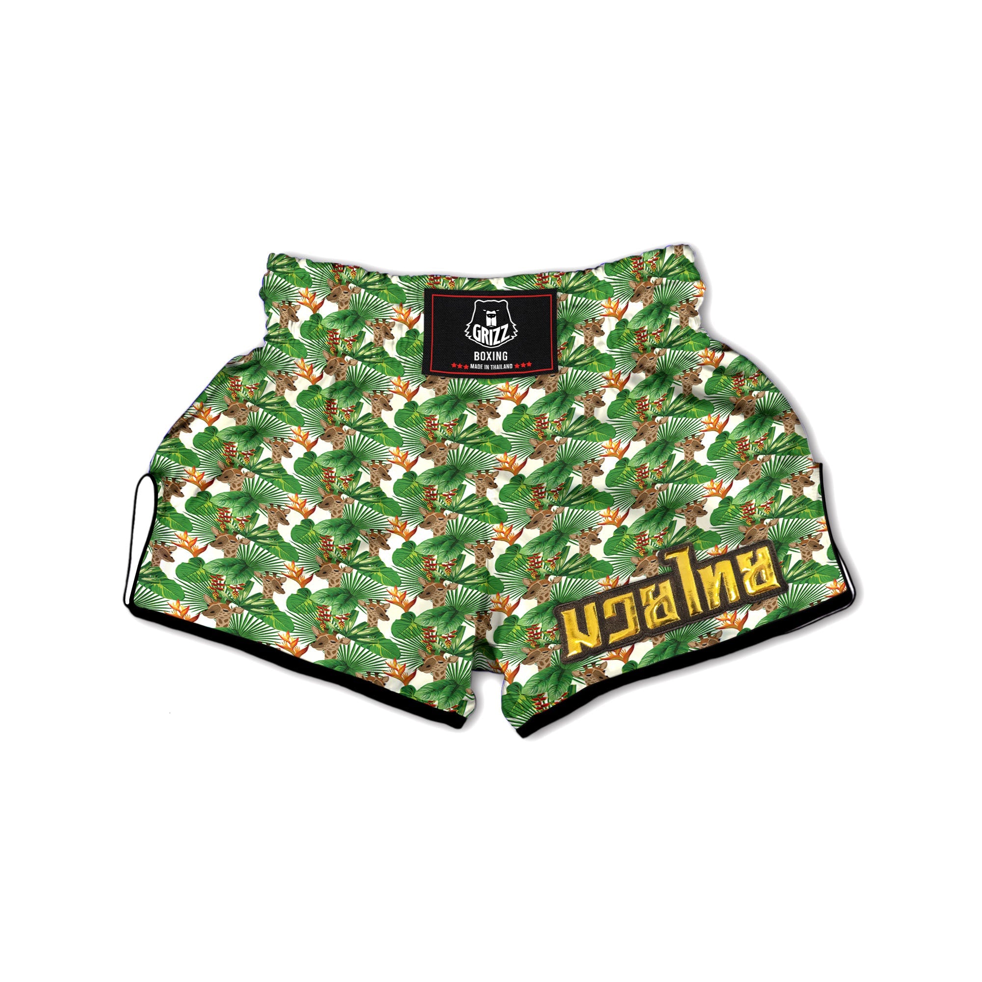 Giraffe Exotic Tropical Print Pattern Muay Thai Boxing Shorts-grizzshop