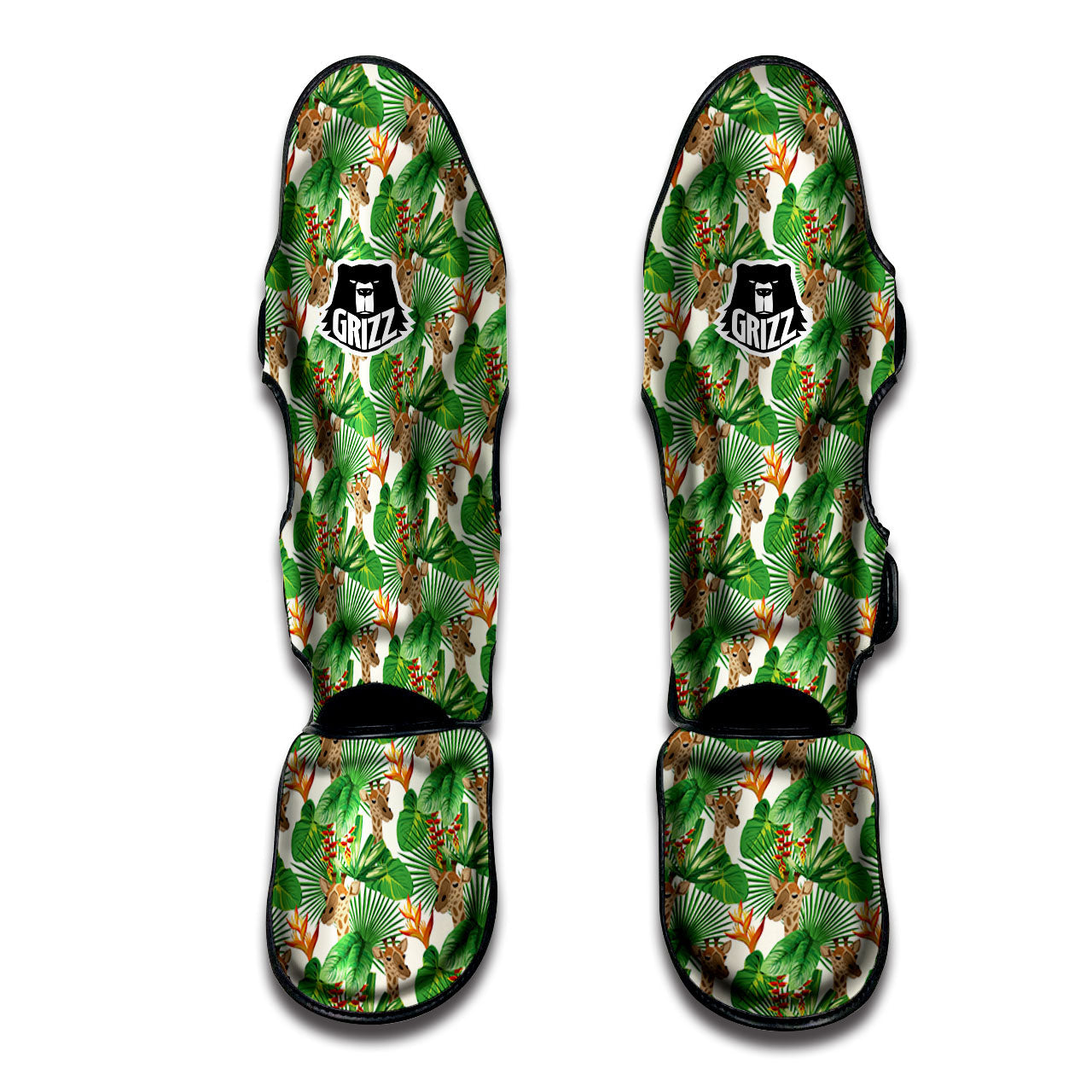 Giraffe Exotic Tropical Print Pattern Muay Thai Shin Guards-grizzshop