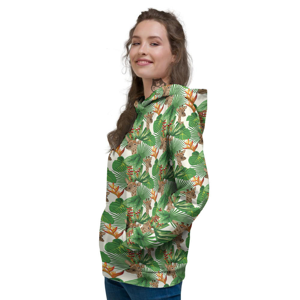 Giraffe Exotic Tropical Print Pattern Women's Hoodie-grizzshop