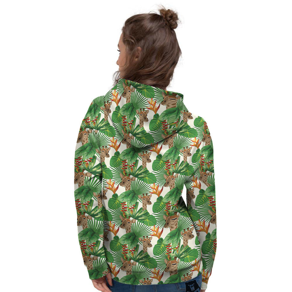 Giraffe Exotic Tropical Print Pattern Women's Hoodie-grizzshop