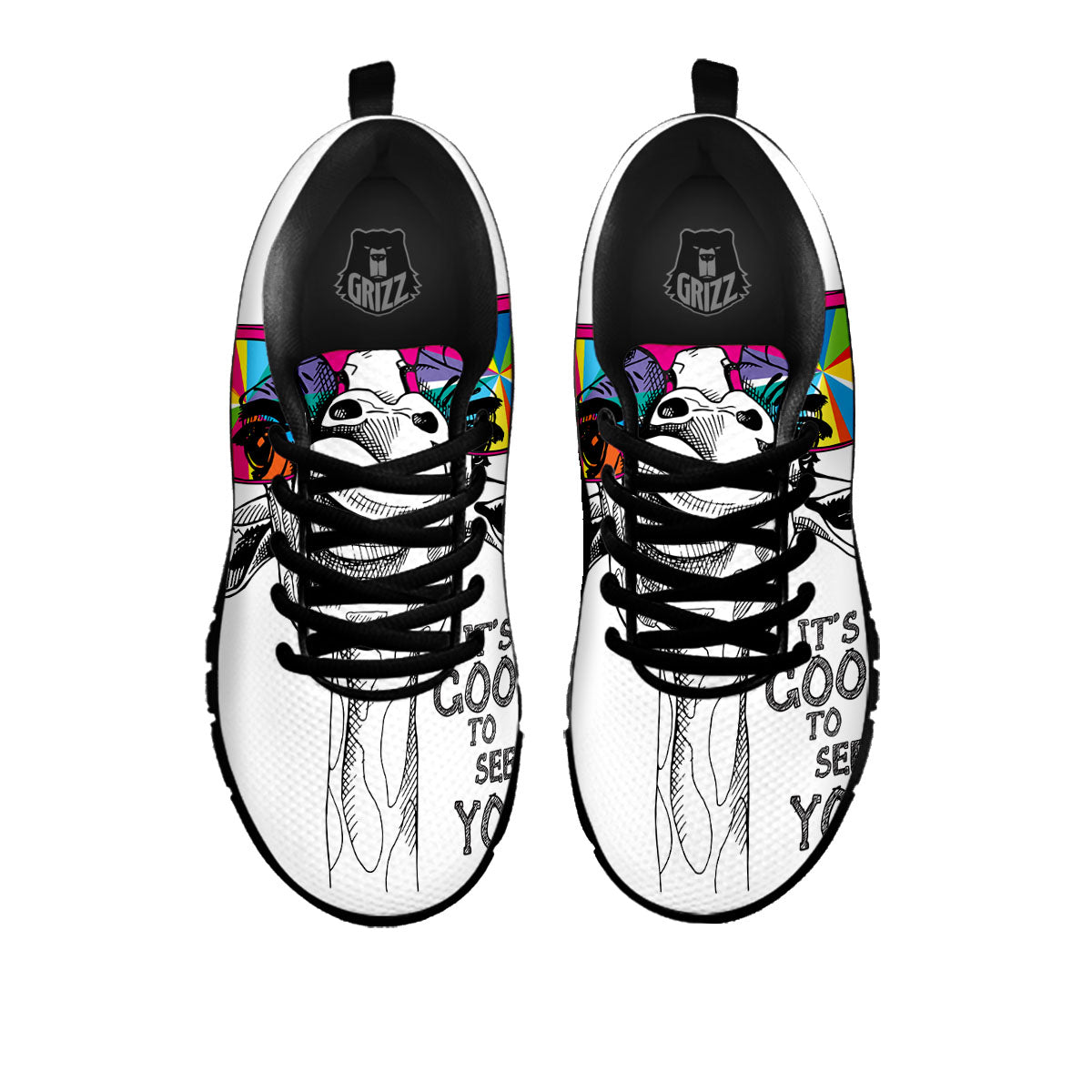 Giraffe Funny Print Black Sneaker-grizzshop