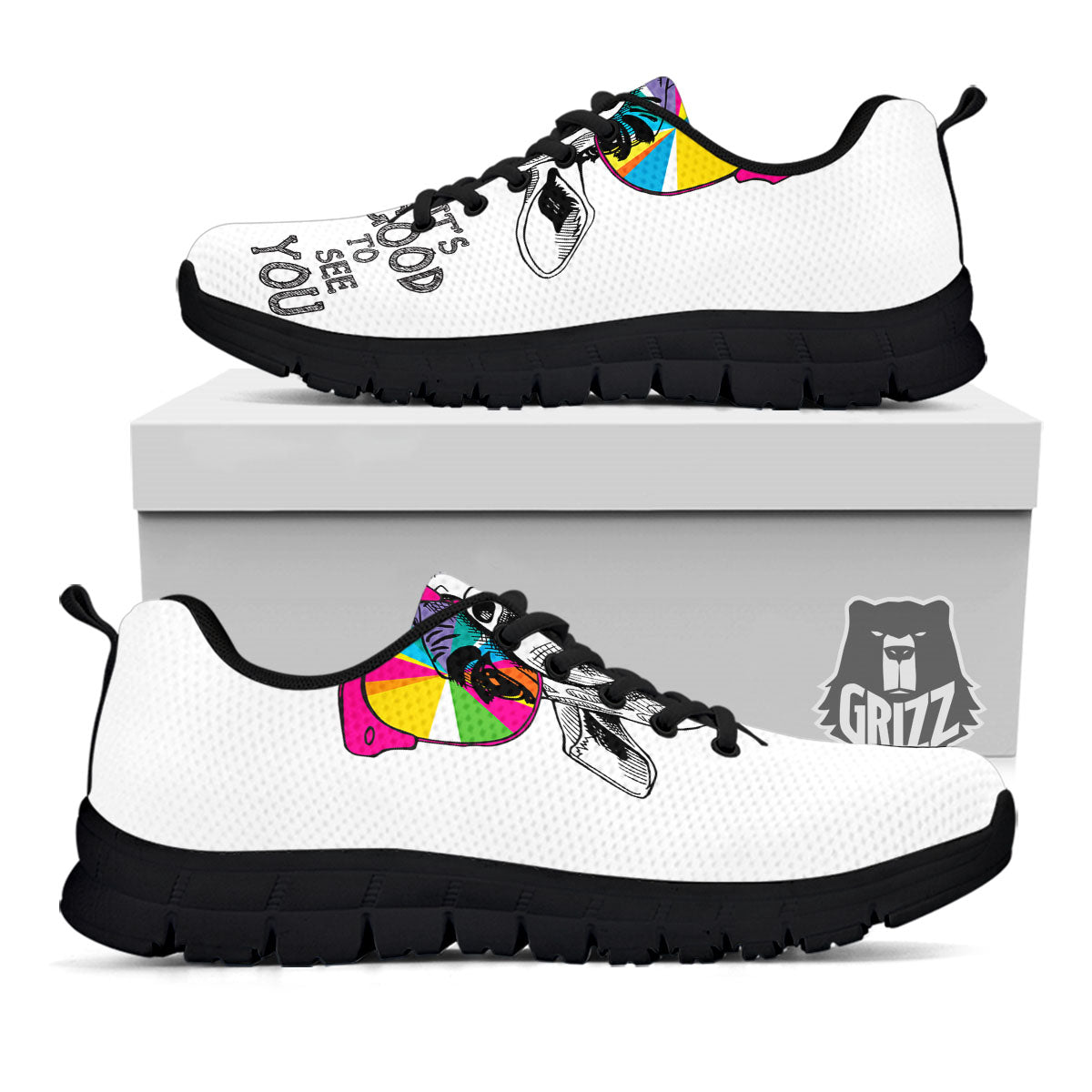 Giraffe Funny Print Black Sneaker-grizzshop