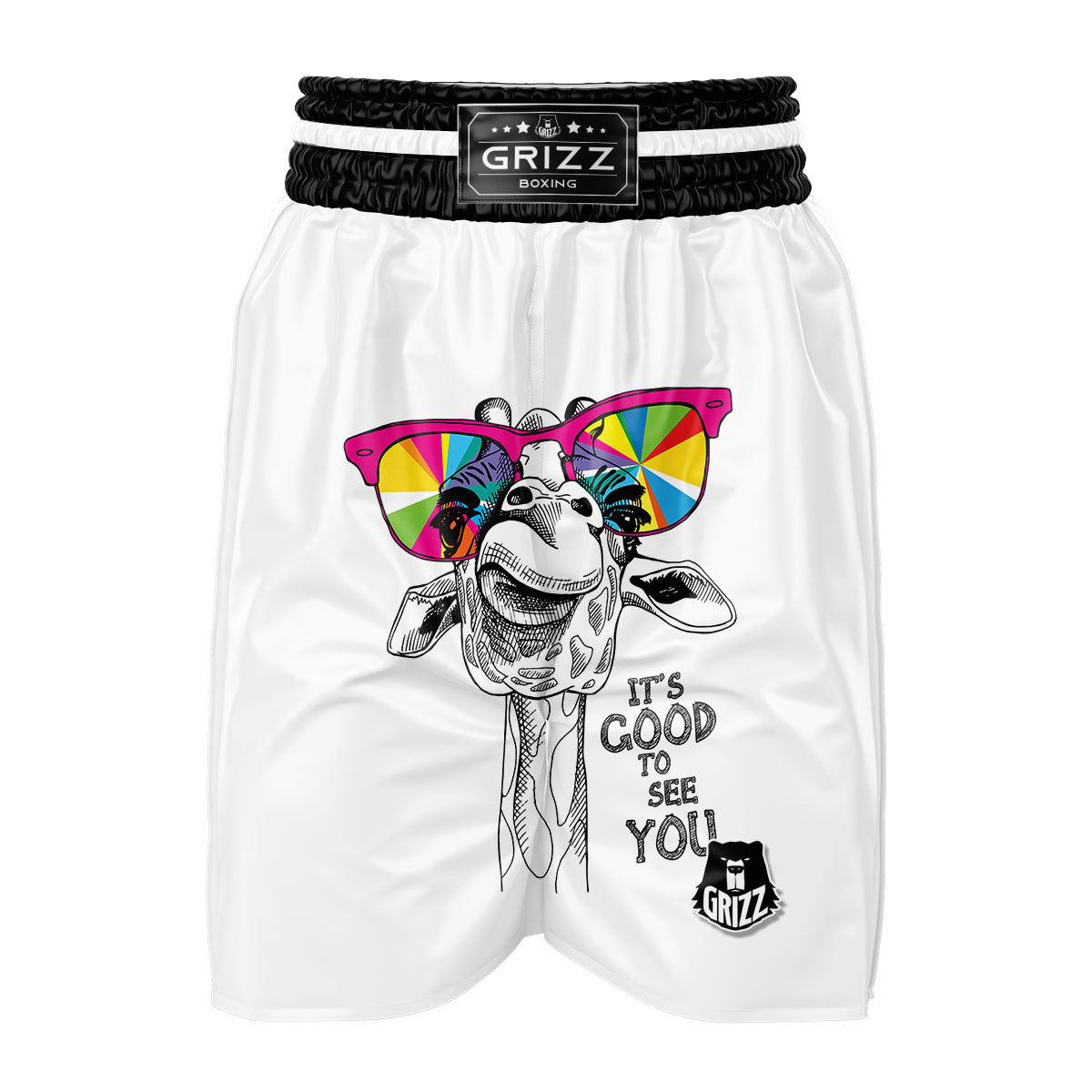 Giraffe Funny Print Boxing Shorts-grizzshop