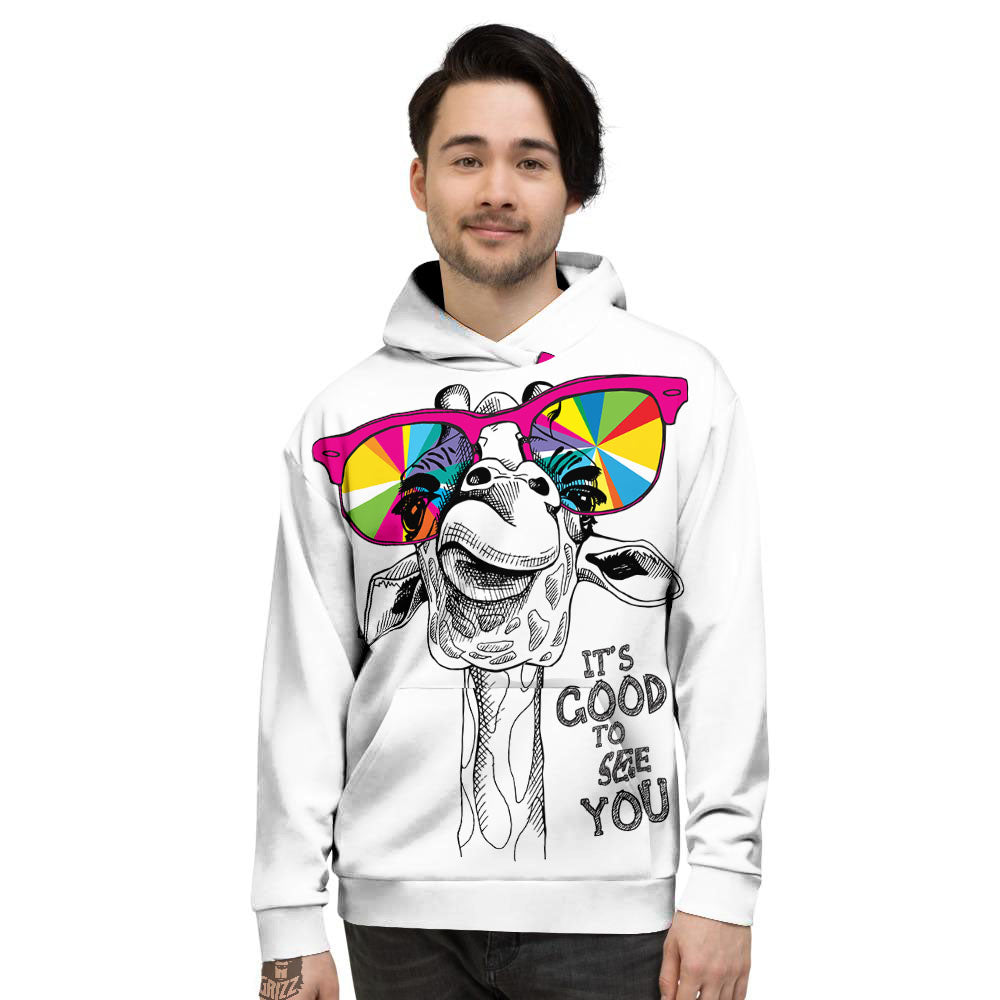 Giraffe Funny Print Men's Hoodie-grizzshop