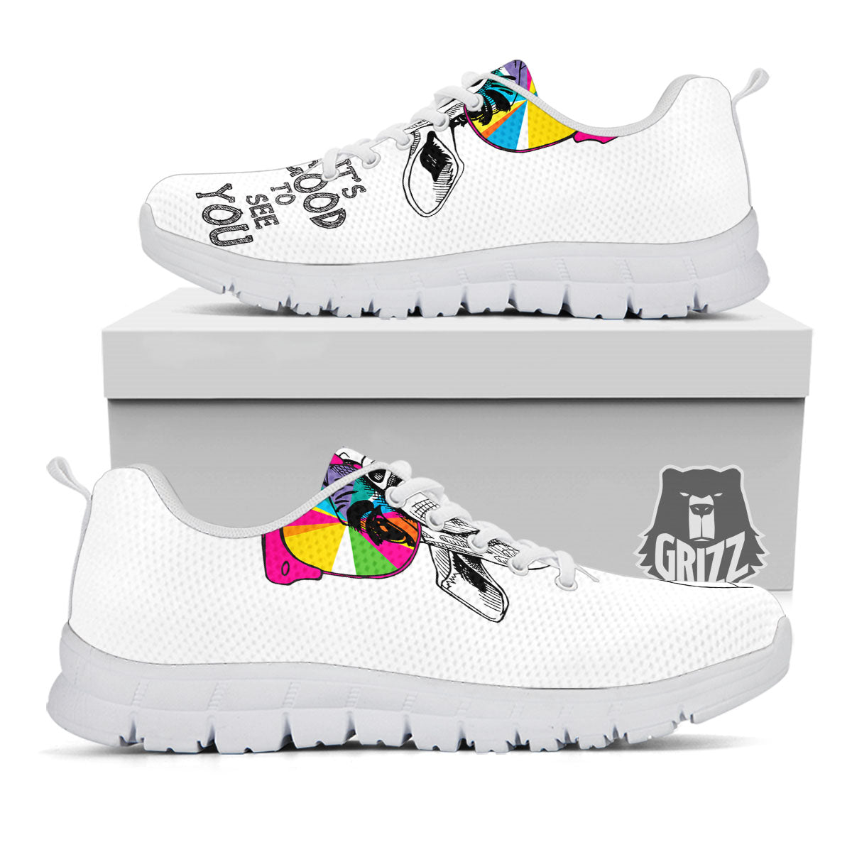 Giraffe Funny Print White Sneaker-grizzshop