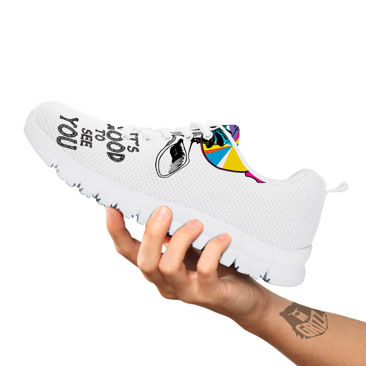 Giraffe Funny Print White Sneaker-grizzshop