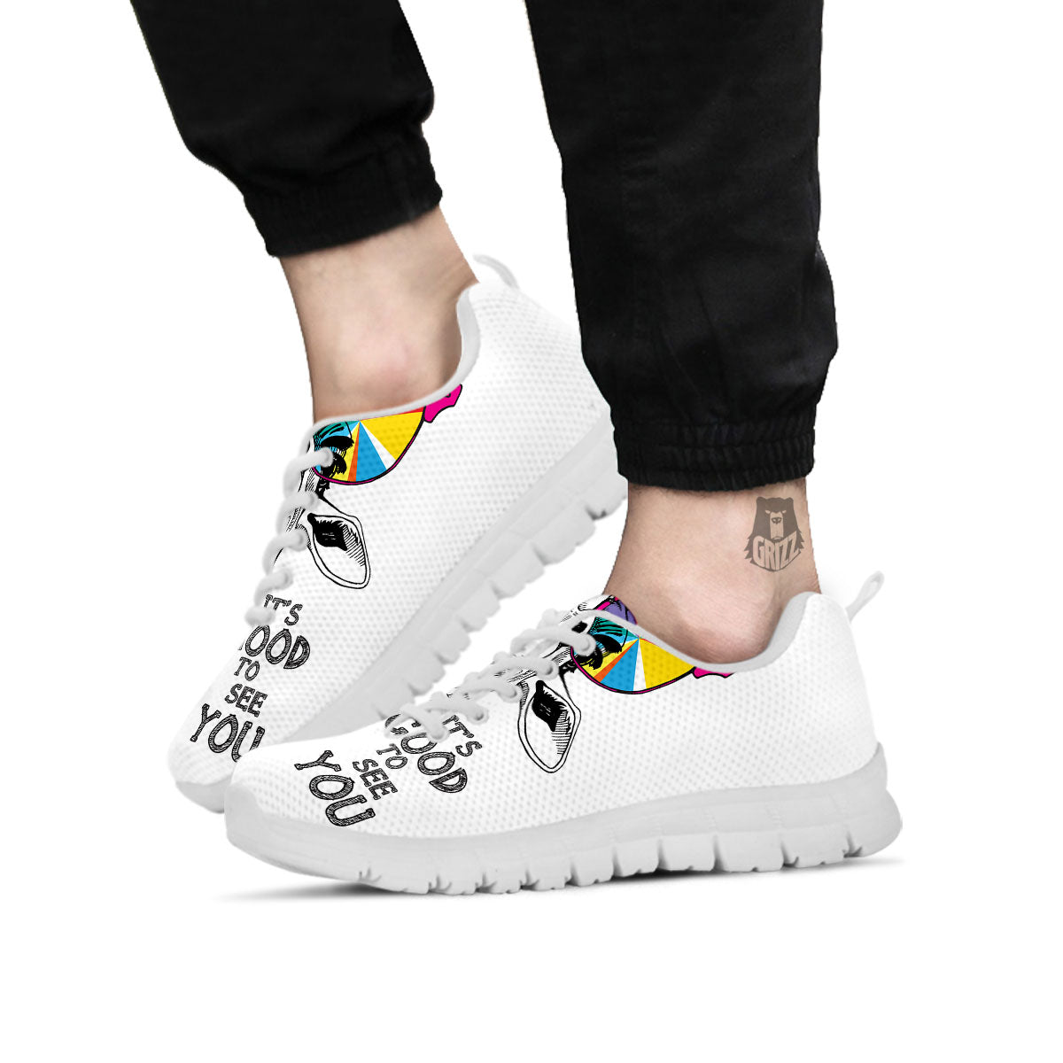 Giraffe Funny Print White Sneaker-grizzshop