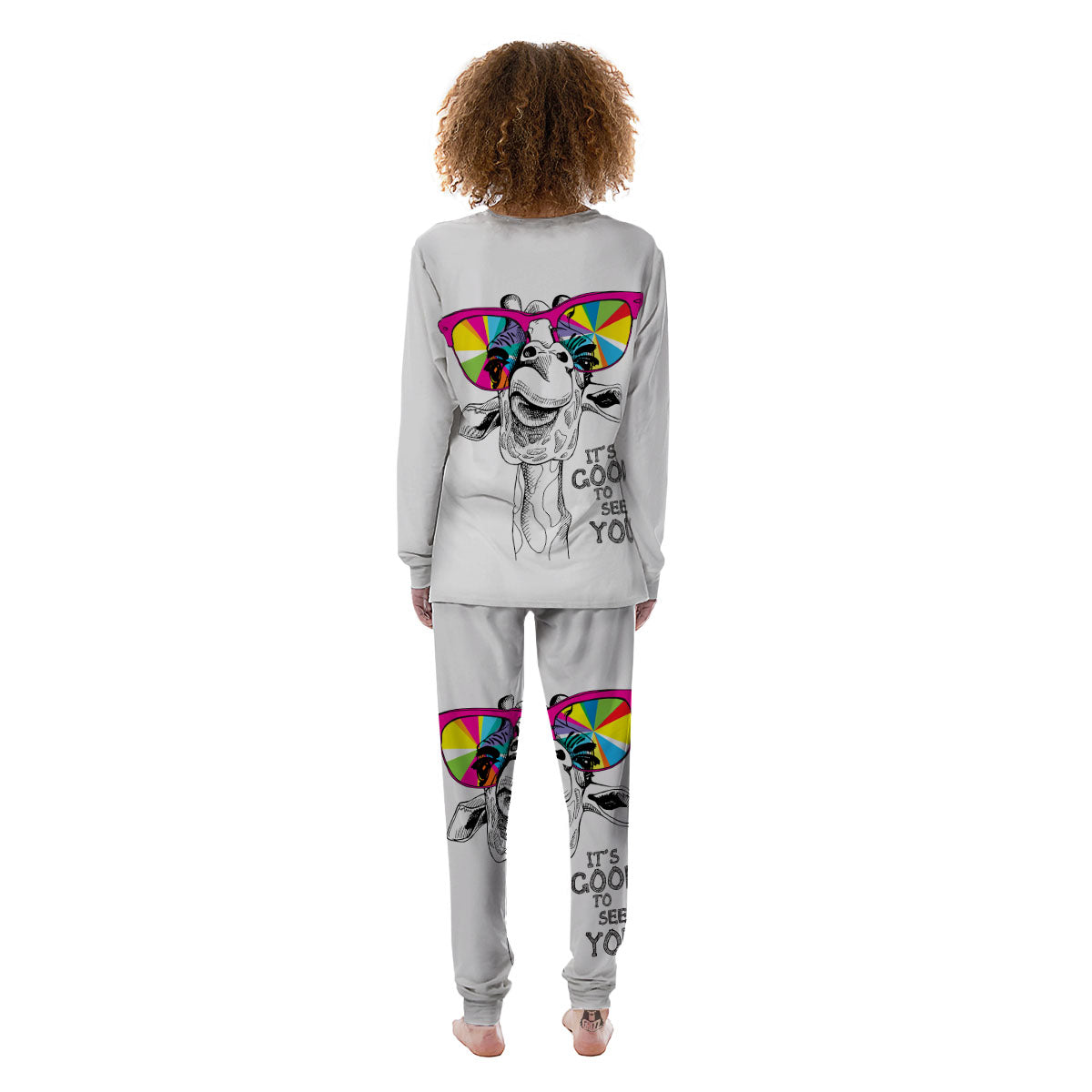 Giraffe Funny Print Women's Pajamas-grizzshop