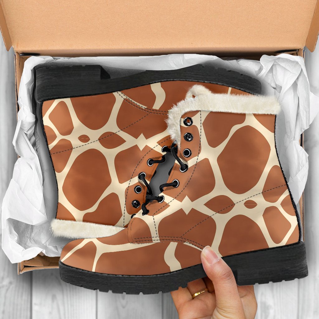 Giraffe Pattern Print Comfy Winter Boots-grizzshop