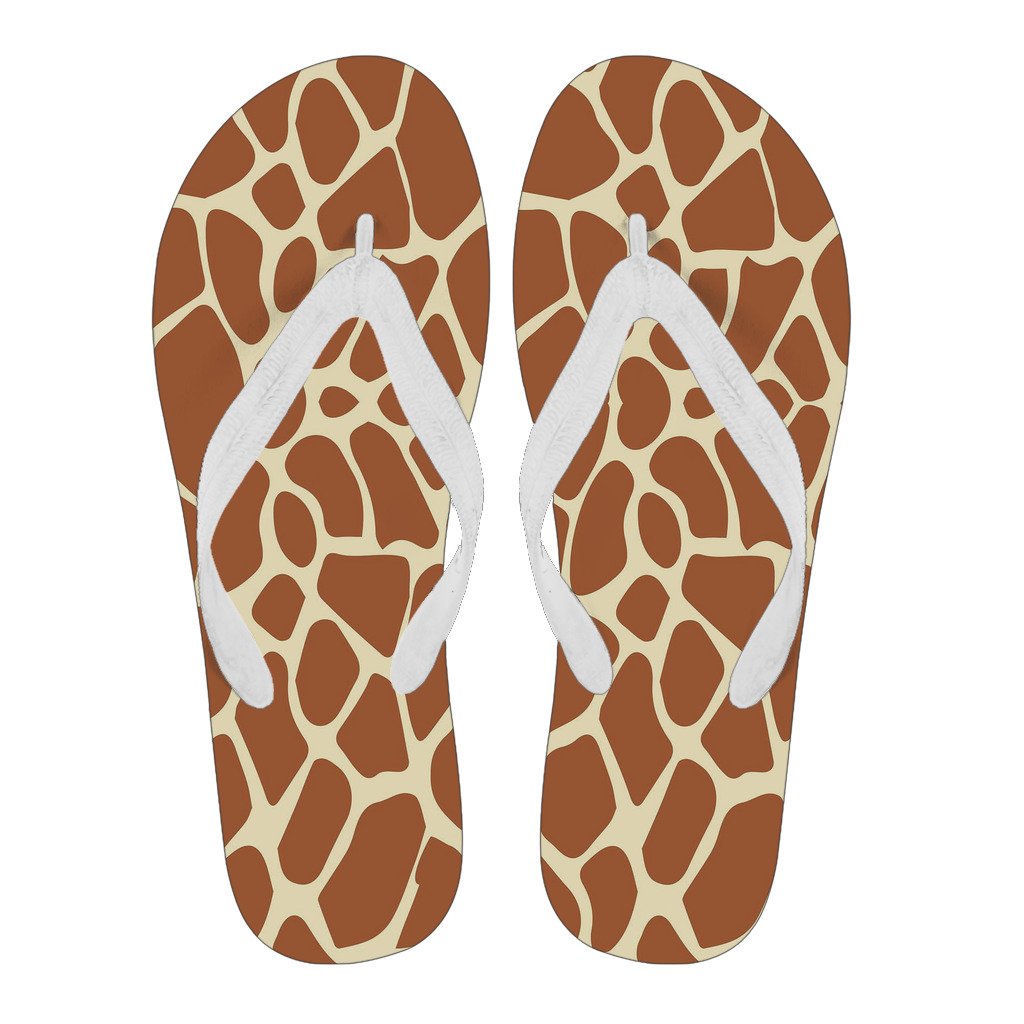 Giraffe Pattern Print Men & Women Flip Flops-grizzshop