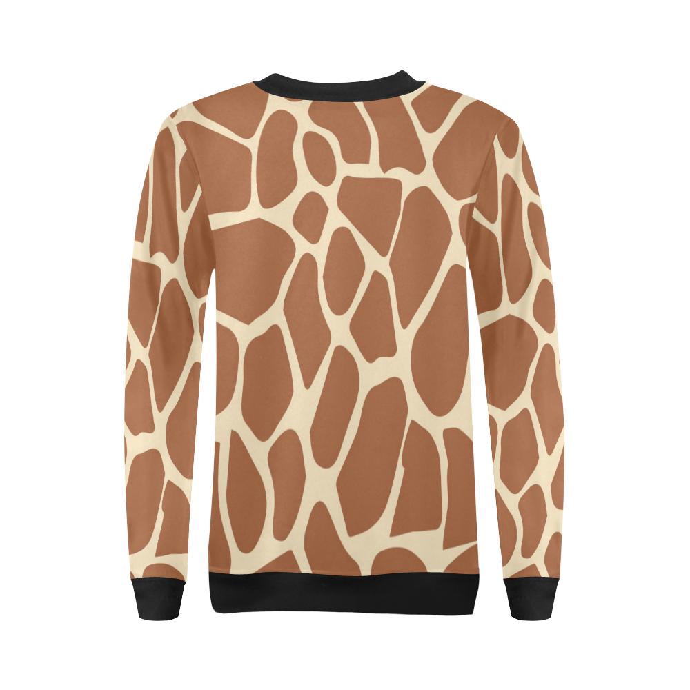 Giraffe Pattern Print Women Crewneck Sweatshirt-grizzshop