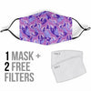 Giraffe Purple Pattern Print Face Mask-grizzshop