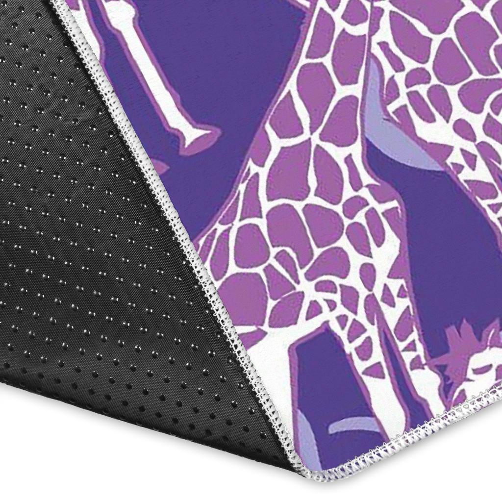 Giraffe Purple Pattern Print Floor Mat-grizzshop