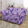 Giraffe Purple Pattern Print Loveseat Cover-grizzshop