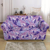 Giraffe Purple Pattern Print Loveseat Cover-grizzshop