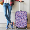 Giraffe Purple Pattern Print Luggage Cover Protector-grizzshop