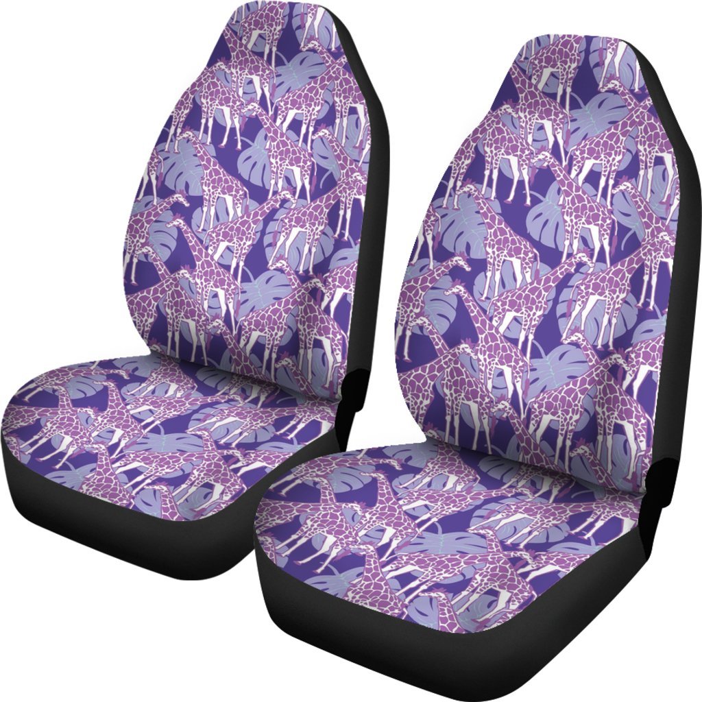 Giraffe Purple Pattern Print Universal Fit Car Seat Cover-grizzshop