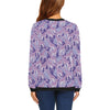 Giraffe Purple Pattern Print Women Crewneck Sweatshirt-grizzshop