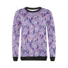 Giraffe Purple Pattern Print Women Crewneck Sweatshirt-grizzshop