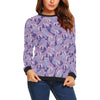 Giraffe Purple Pattern Print Women Crewneck Sweatshirt-grizzshop