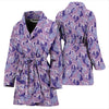 Giraffe Purple Pattern Print Women Long Robe-grizzshop