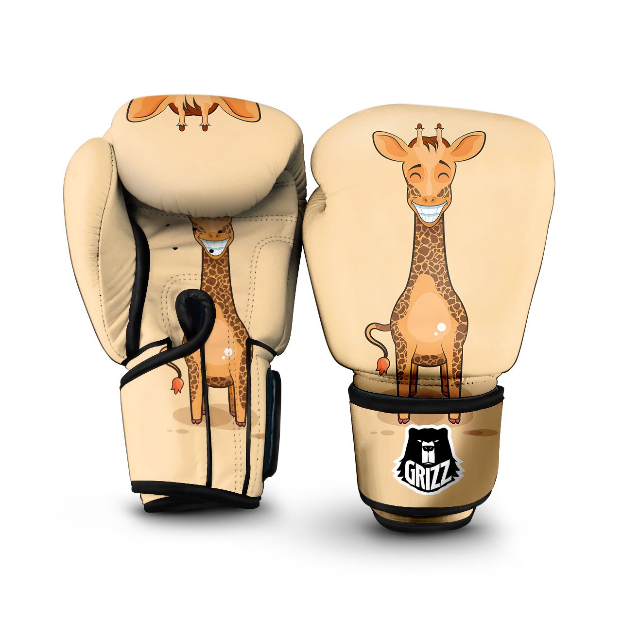 Giraffe Smiley Face Print Boxing Gloves-grizzshop