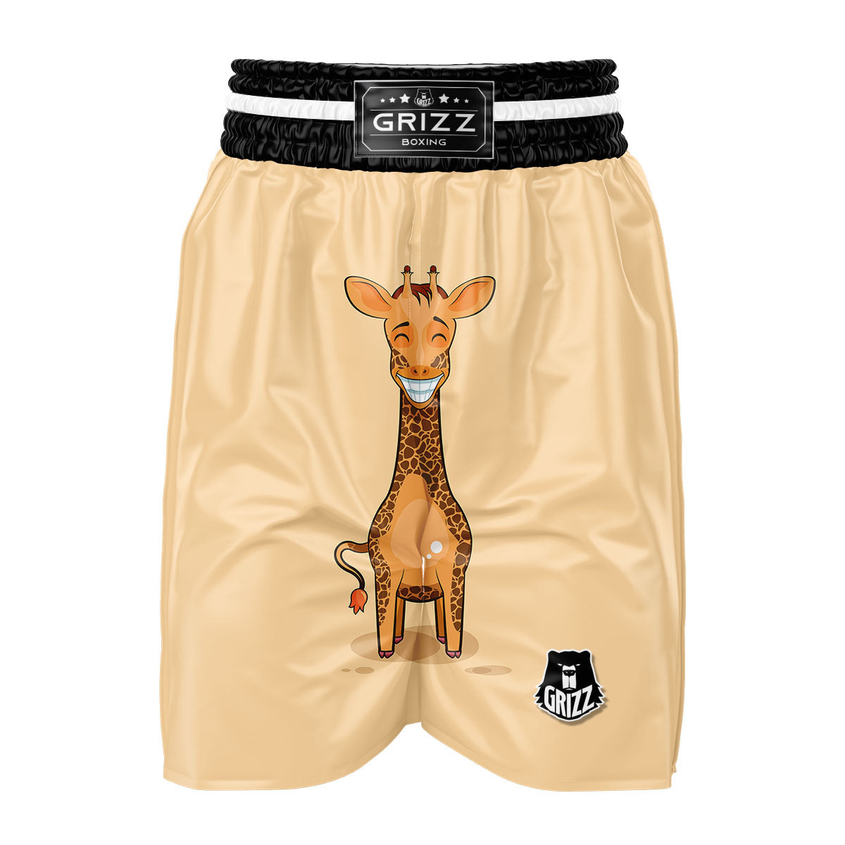 Giraffe Smiley Face Print Boxing Shorts-grizzshop