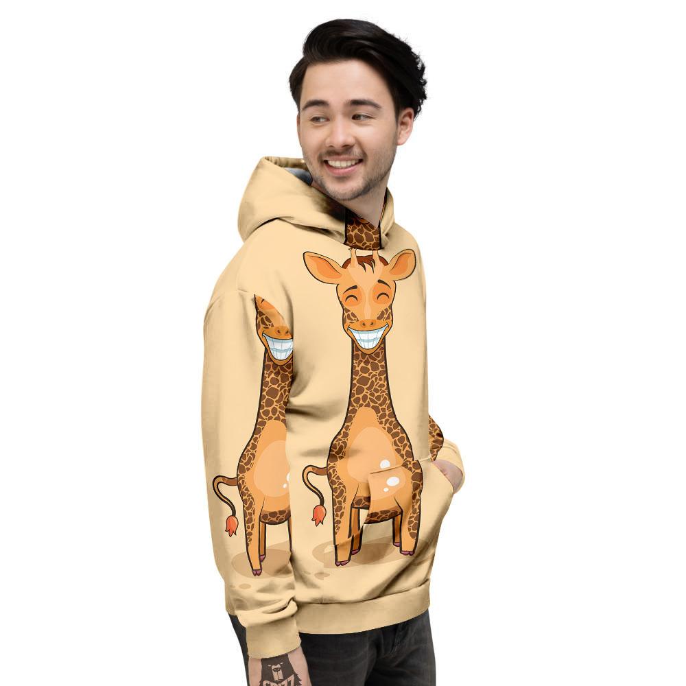 Giraffe Smiley Face Print Men's Hoodie-grizzshop
