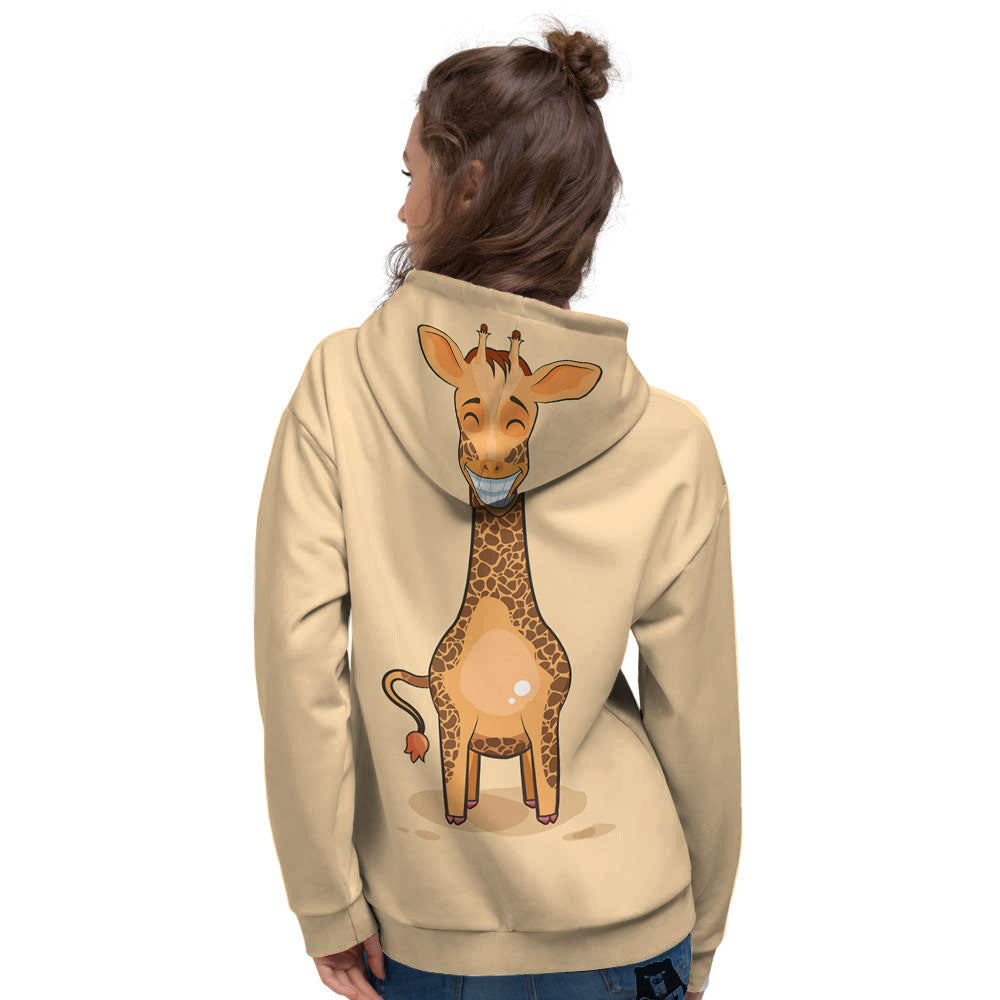 Giraffe Smiley Face Print Women's Hoodie-grizzshop