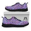 Giraffe Teal And Purple Print Pattern Black Sneaker-grizzshop