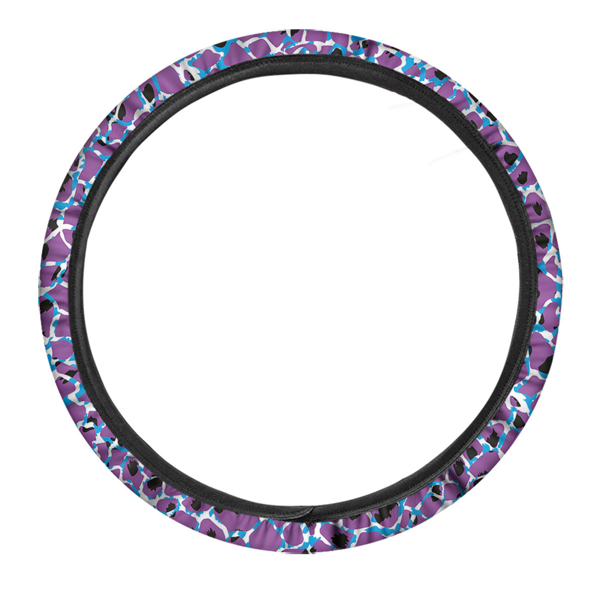 Giraffe Teal And Purple Print Pattern Car Steering Wheel Cover-grizzshop