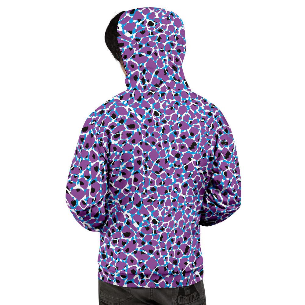 Giraffe Teal And Purple Print Pattern Men's Hoodie-grizzshop