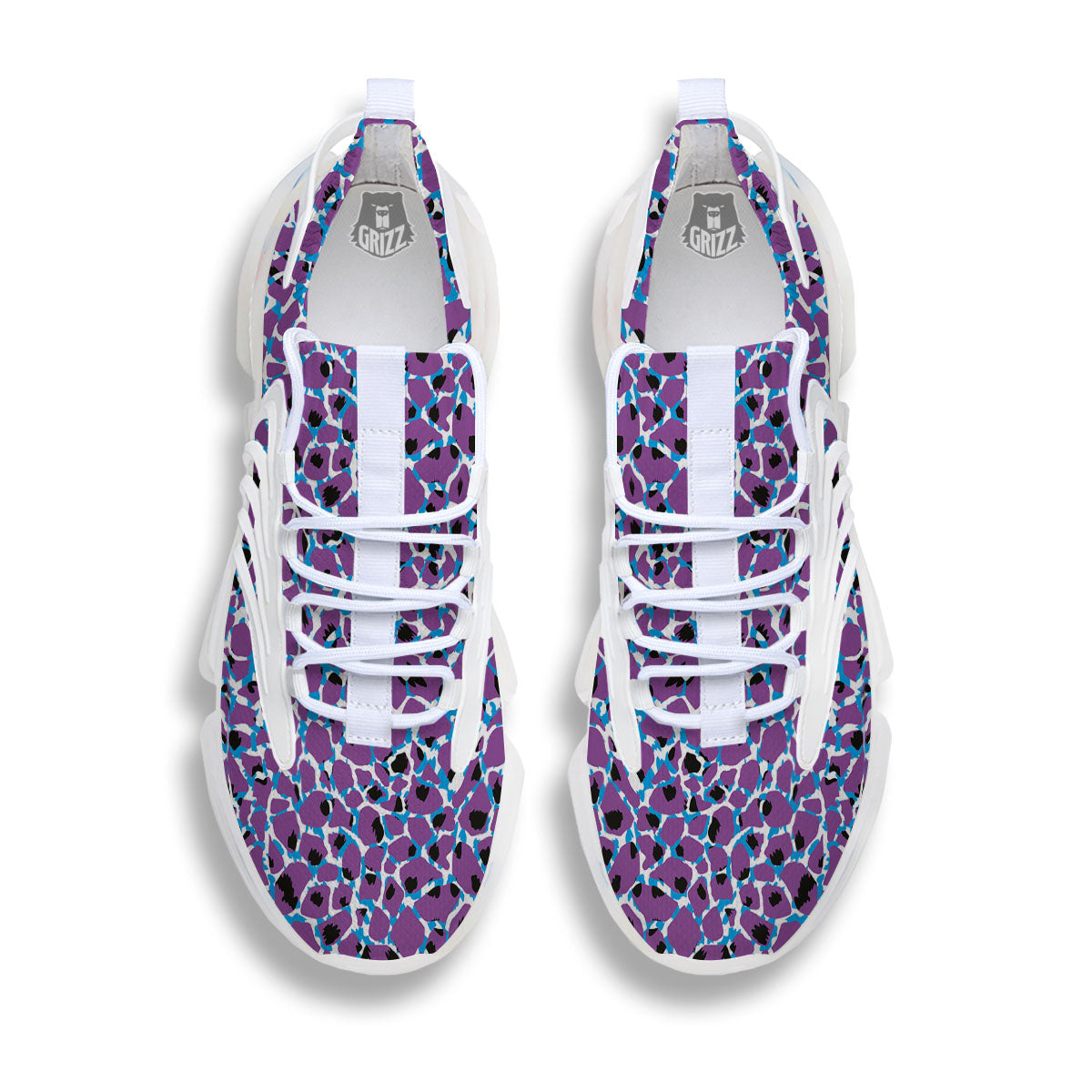 Giraffe Teal And Purple Print Pattern White Gym Shoes-grizzshop