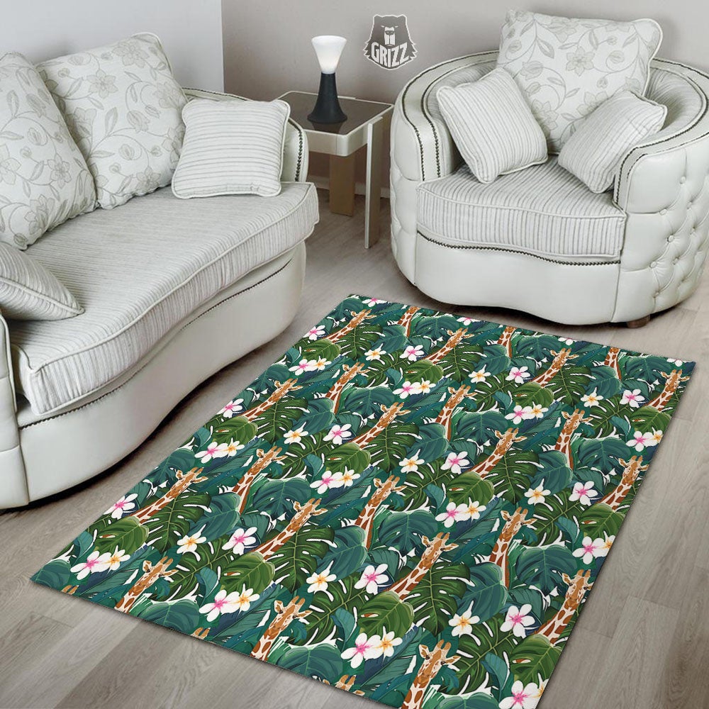 Giraffe Tropical Print Pattern Floor Mat-grizzshop