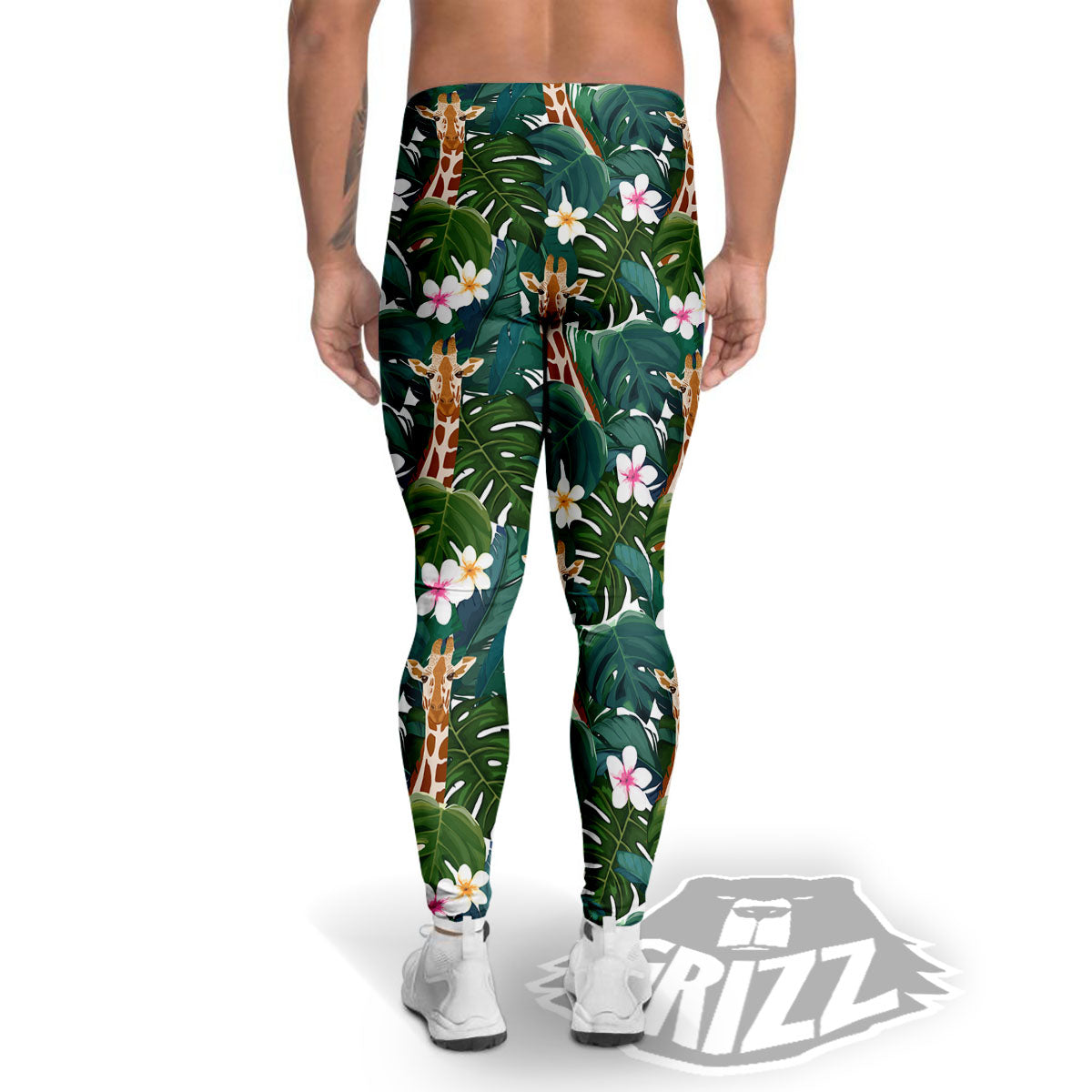 Giraffe Tropical Print Pattern Men's Leggings-grizzshop