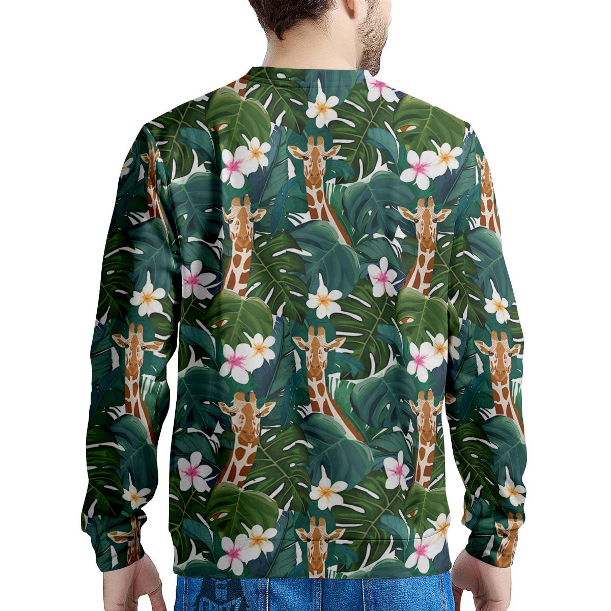 Giraffe Tropical Print Pattern Men's Sweatshirt-grizzshop