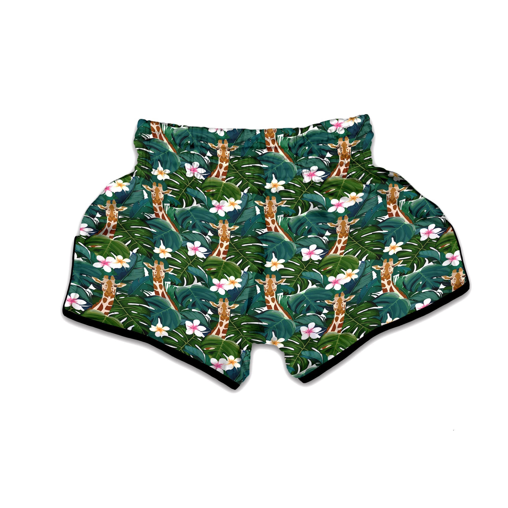 Giraffe Tropical Print Pattern Muay Thai Boxing Shorts-grizzshop