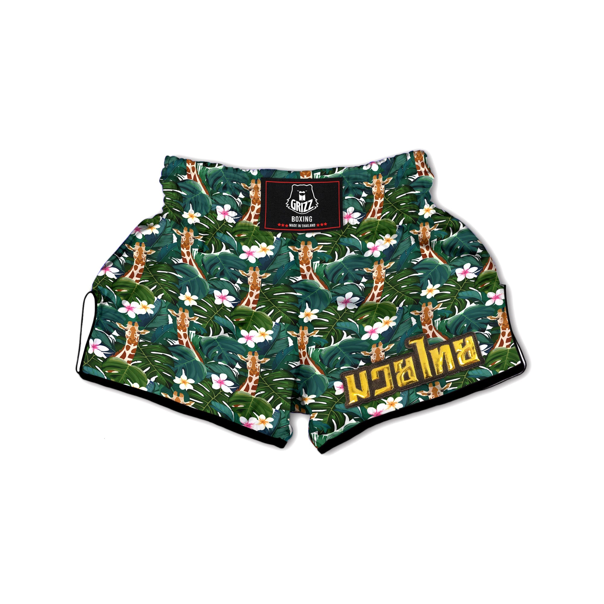 Giraffe Tropical Print Pattern Muay Thai Boxing Shorts-grizzshop