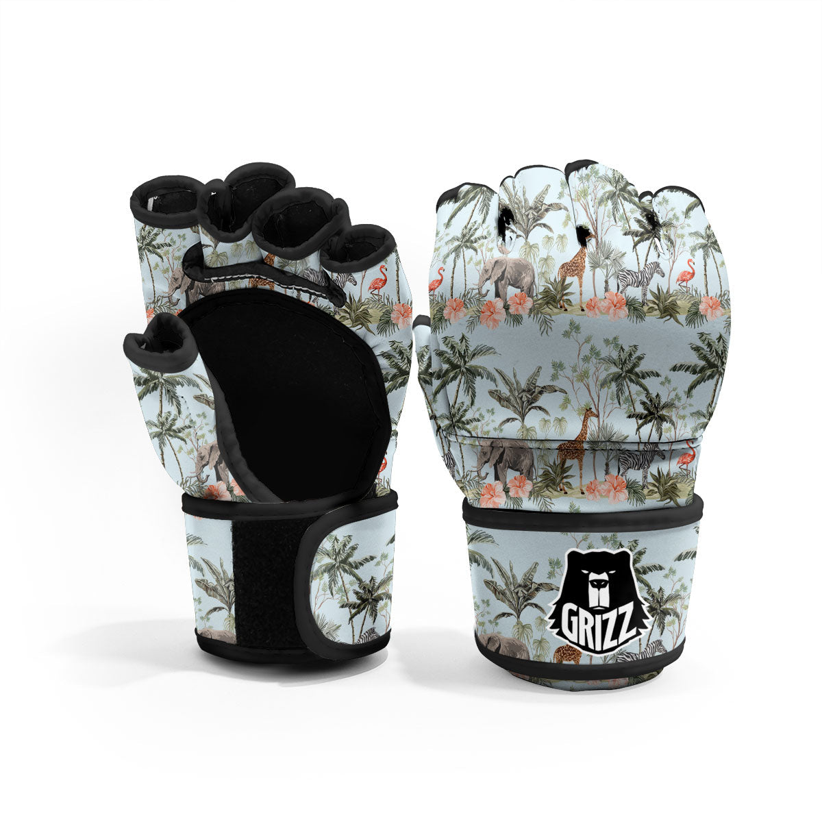 Giraffe Tropical Zebra Print Pattern MMA Gloves-grizzshop