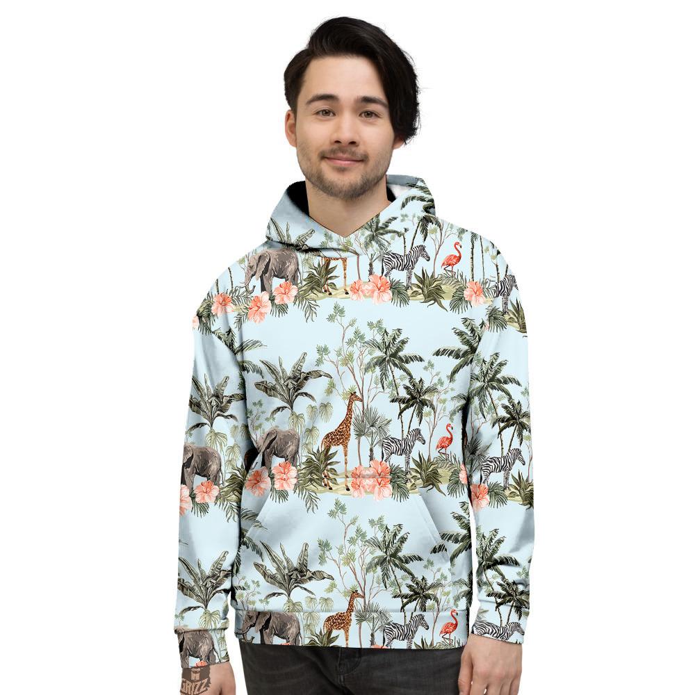 Giraffe Tropical Zebra Print Pattern Men's Hoodie-grizzshop