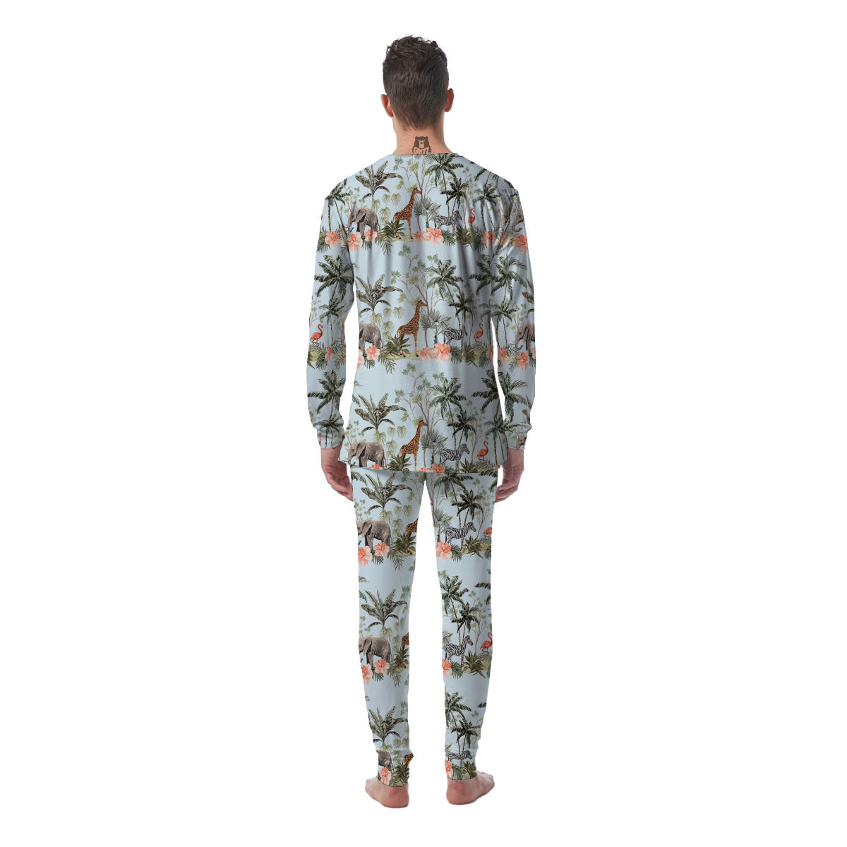 Giraffe Tropical Zebra Print Pattern Men's Pajamas-grizzshop