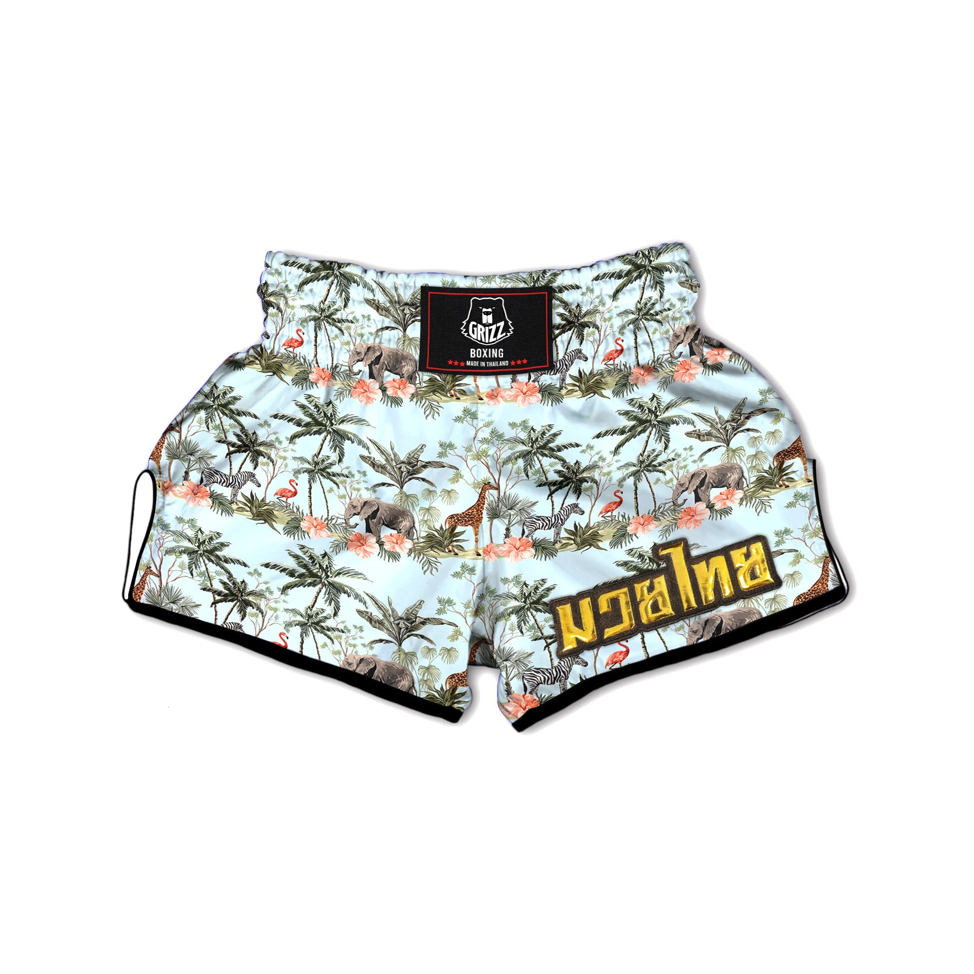 Giraffe Tropical Zebra Print Pattern Muay Thai Boxing Shorts-grizzshop