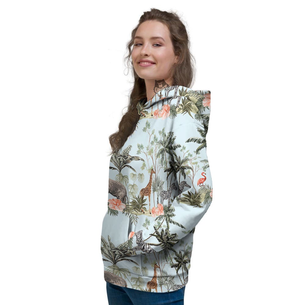 Giraffe Tropical Zebra Print Pattern Women's Hoodie-grizzshop