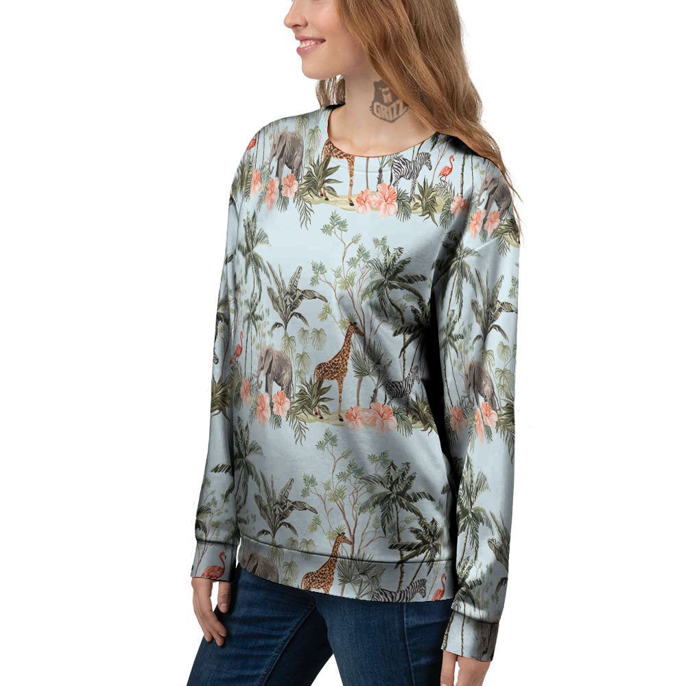 Giraffe Tropical Zebra Print Pattern Women's Sweatshirt-grizzshop