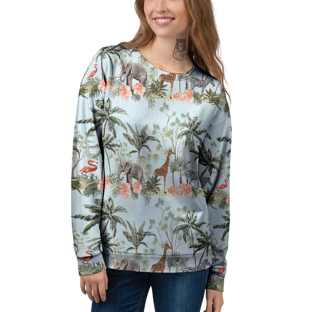 Giraffe Tropical Zebra Print Pattern Women's Sweatshirt-grizzshop