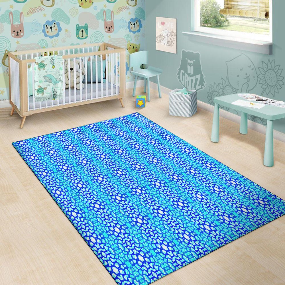 Giraffe Turquoise Print Pattern Floor Mat-grizzshop